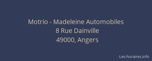 Motrio - Madeleine Automobiles