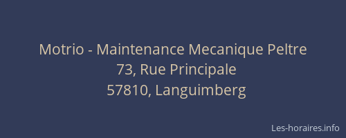 Motrio - Maintenance Mecanique Peltre