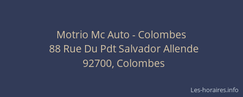Motrio Mc Auto - Colombes