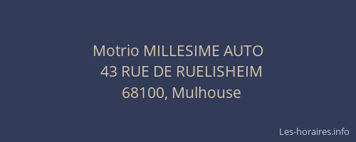 Motrio MILLESIME AUTO