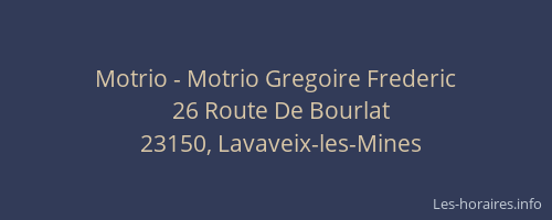 Motrio - Motrio Gregoire Frederic