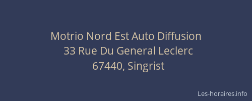 Motrio Nord Est Auto Diffusion