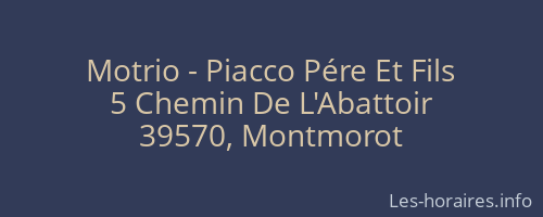 Motrio - Piacco Pére Et Fils