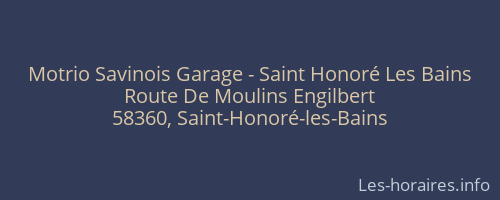 Motrio Savinois Garage - Saint Honoré Les Bains
