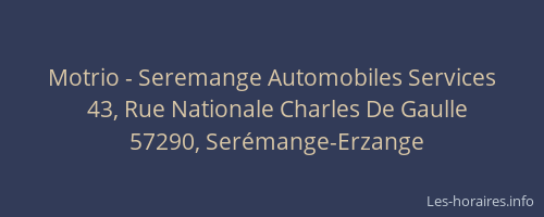 Motrio - Seremange Automobiles Services