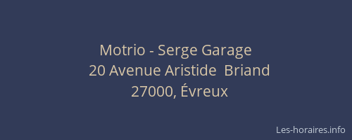 Motrio - Serge Garage