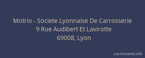 Motrio - Societe Lyonnaise De Carrosserie