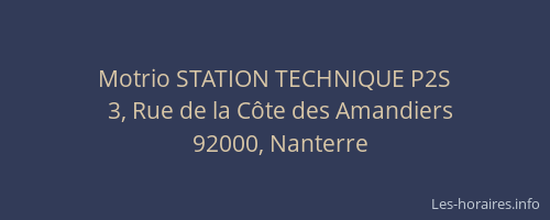 Motrio STATION TECHNIQUE P2S