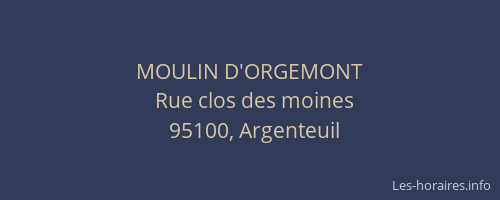 MOULIN D'ORGEMONT