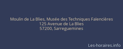 Moulin de La Blies, Musée des Techniques Faïencières