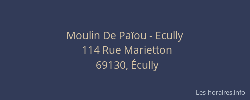 Moulin De Païou - Ecully