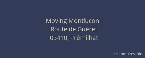 Moving Montlucon