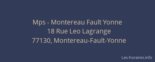 Mps - Montereau Fault Yonne