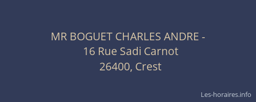 MR BOGUET CHARLES ANDRE -