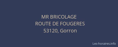MR BRICOLAGE