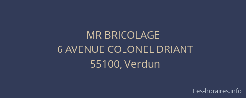MR BRICOLAGE