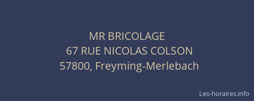 MR BRICOLAGE