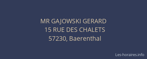 MR GAJOWSKI GERARD