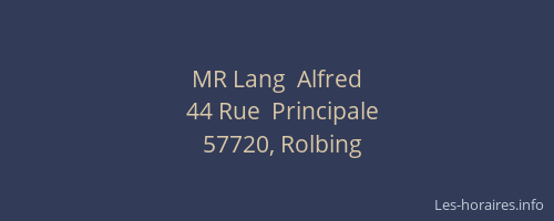 MR Lang  Alfred