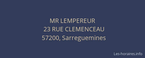 MR LEMPEREUR