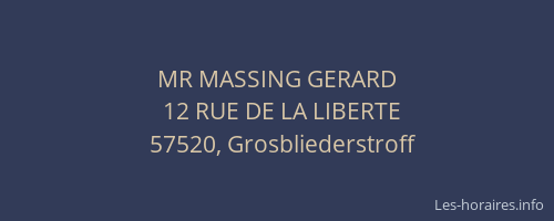 MR MASSING GERARD