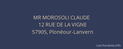 MR MOROSOLI CLAUDE