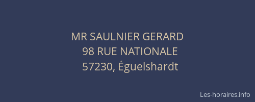 MR SAULNIER GERARD