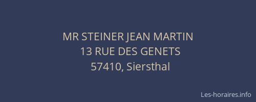MR STEINER JEAN MARTIN