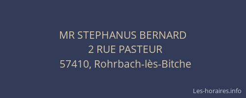 MR STEPHANUS BERNARD