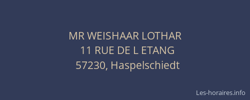 MR WEISHAAR LOTHAR