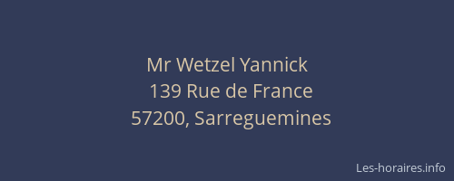 Mr Wetzel Yannick