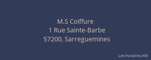 M.S Coiffure