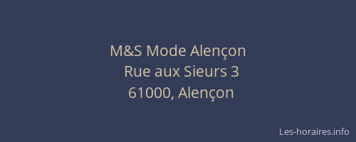 M&S Mode Alençon