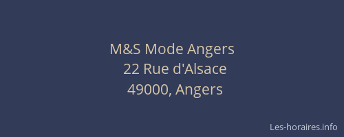 M&S Mode Angers