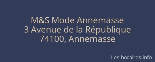 M&S Mode Annemasse