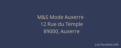 M&S Mode Auxerre