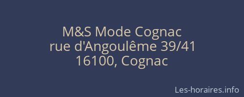 M&S Mode Cognac