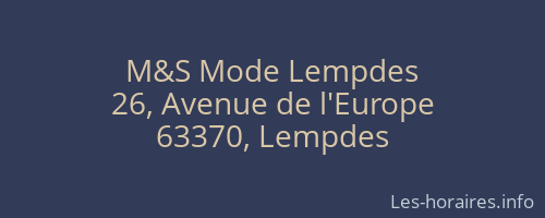 M&S Mode Lempdes