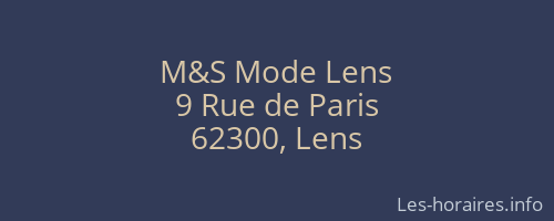 M&S Mode Lens