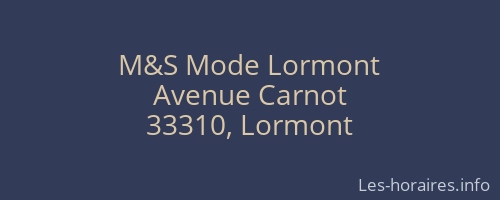 M&S Mode Lormont