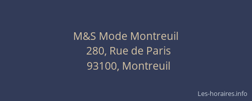 M&S Mode Montreuil