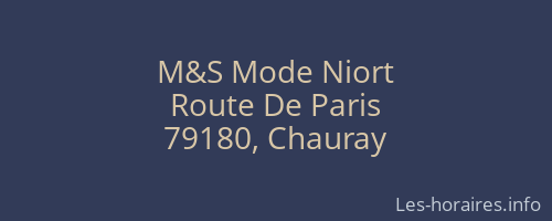 M&S Mode Niort
