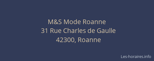 M&S Mode Roanne