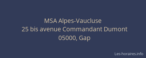 MSA Alpes-Vaucluse