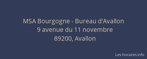 MSA Bourgogne - Bureau d'Avallon