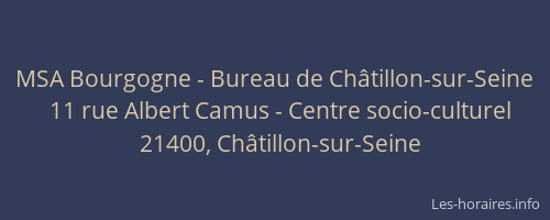 MSA Bourgogne - Bureau de Châtillon-sur-Seine