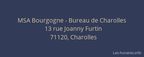 MSA Bourgogne - Bureau de Charolles