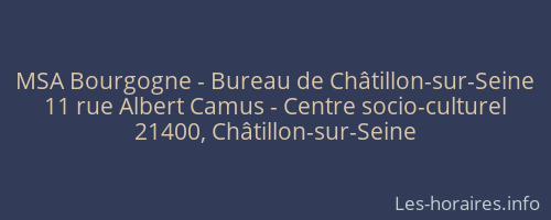 MSA Bourgogne - Bureau de Châtillon-sur-Seine