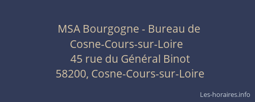 MSA Bourgogne - Bureau de Cosne-Cours-sur-Loire