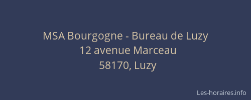 MSA Bourgogne - Bureau de Luzy